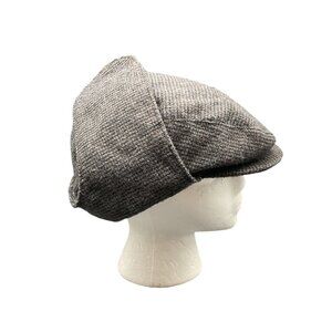 Vintage Stetson Wool Newsboy Cabby Cap With Ear Flaps Gray Size L 22" Inside
